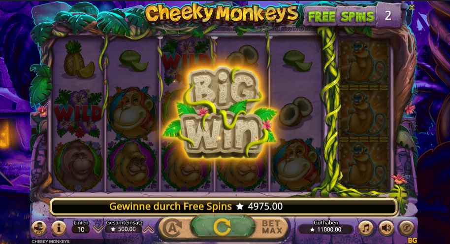 Cheeky Monkeys big win