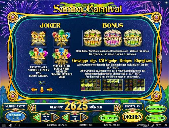Samba Carnival Features