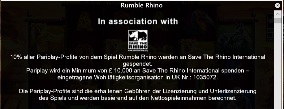 Rumble Rhino Spenden