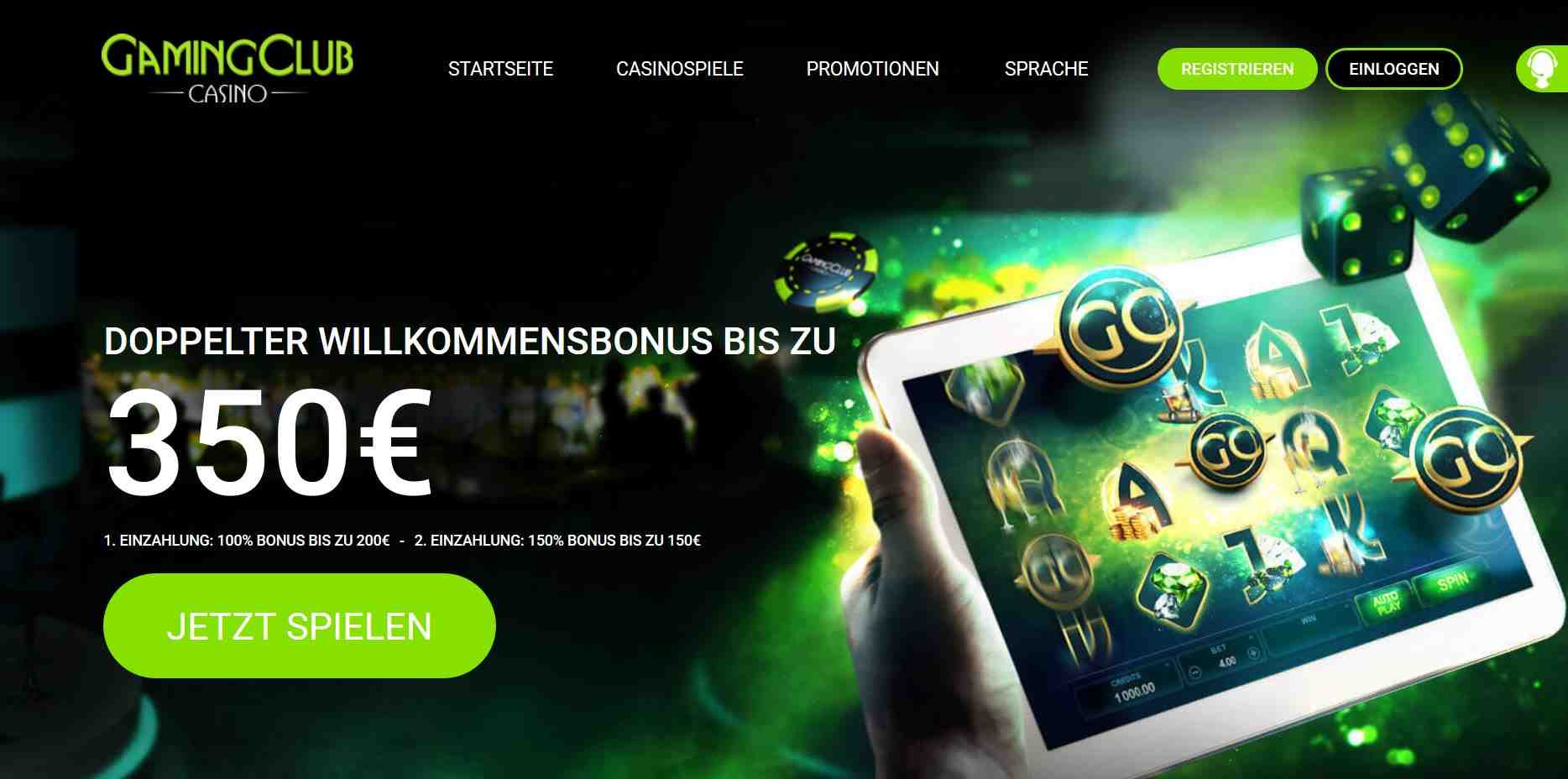 GamingClub Bonus – Bis zu 350€ auf die ersten beiden Einzahlungen