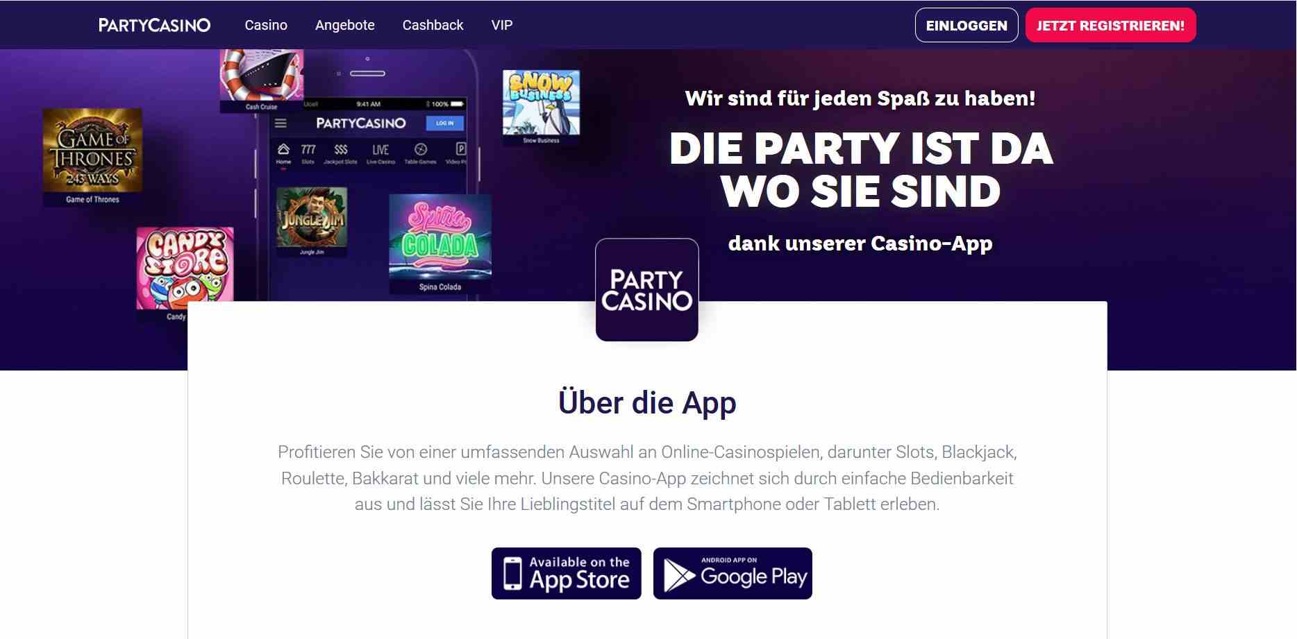 PartyCasino Mobile App