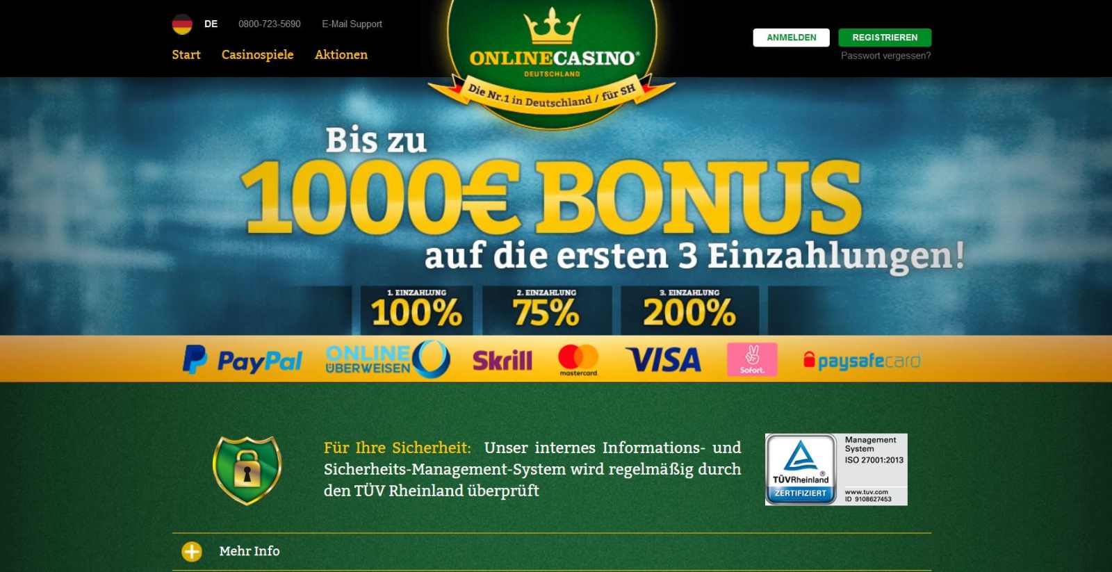 Onlinecasino Deutschland Bonus