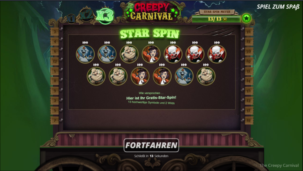 Creepy carnival star spin