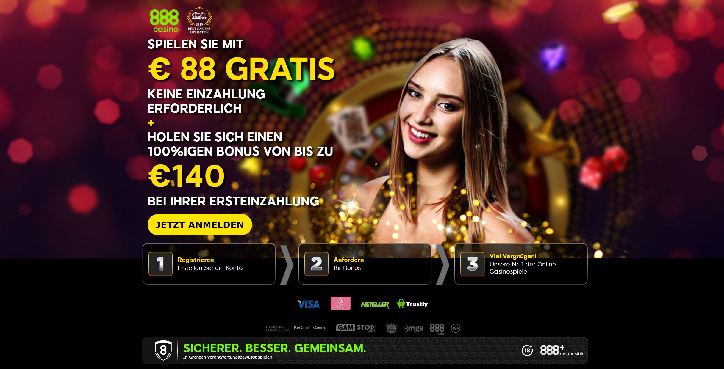 88€ Bonus ohne Einzahlung im 888 Casino