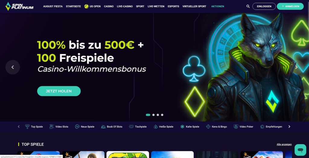 SpinPlainum Casino Startseite
