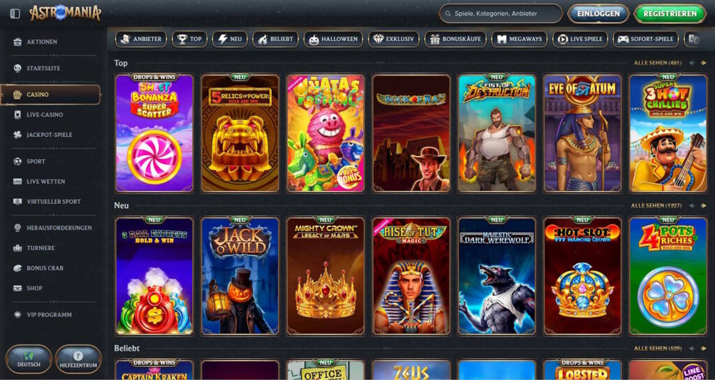 AstroMania Casinospiele