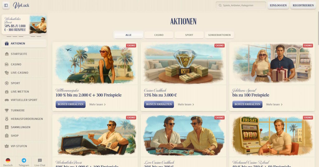 VipLuck 6 VIPLuck Bonusaktionen